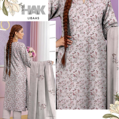 HAK Libaas HK-229G Digital Print Karandi 3 Piece Suit for Women