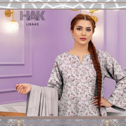 HAK Libaas HK-229G Digital Print Karandi 3 Piece Suit for Women