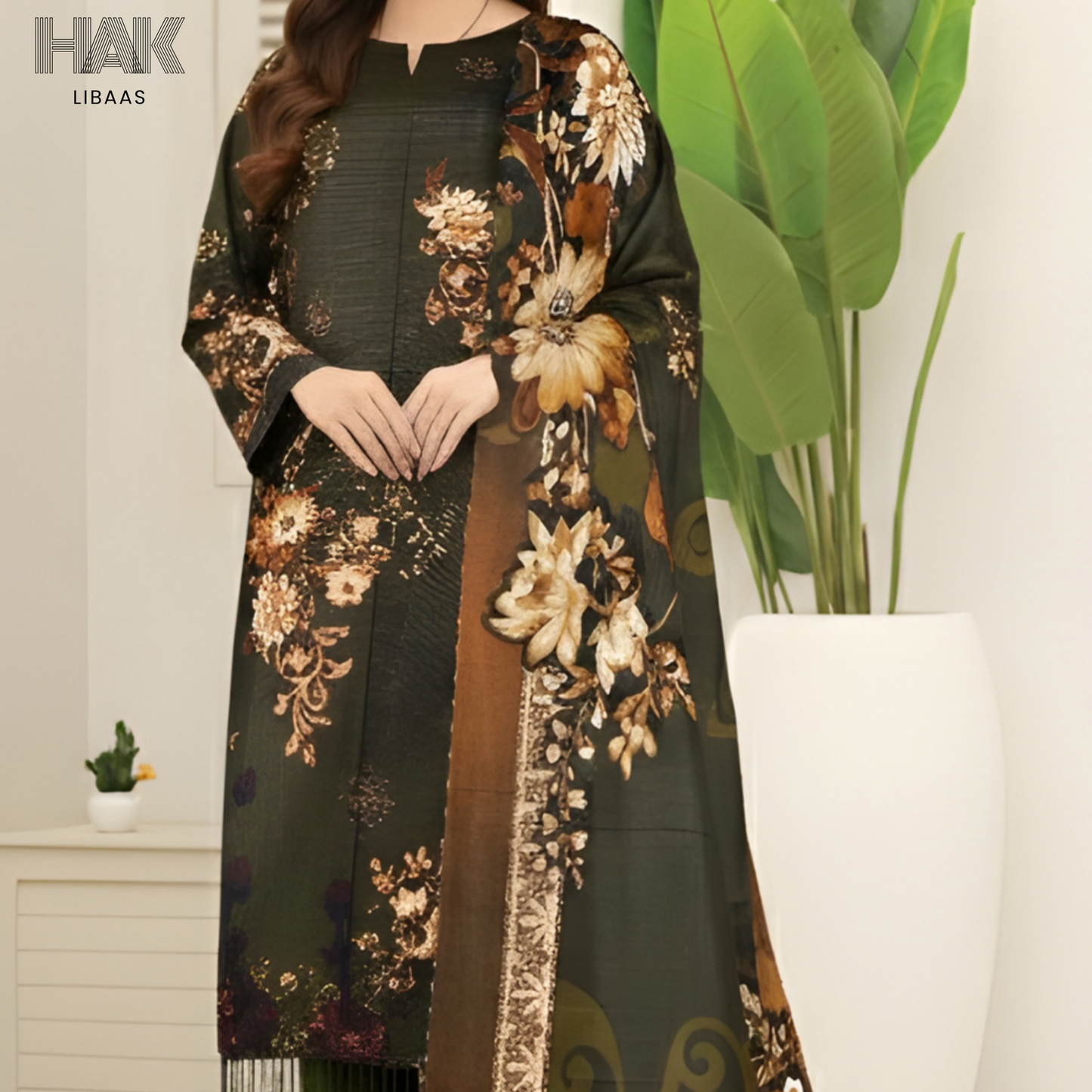 HAK Libaas Digital Printed Khaddar 3-Piece Suit HK-232A