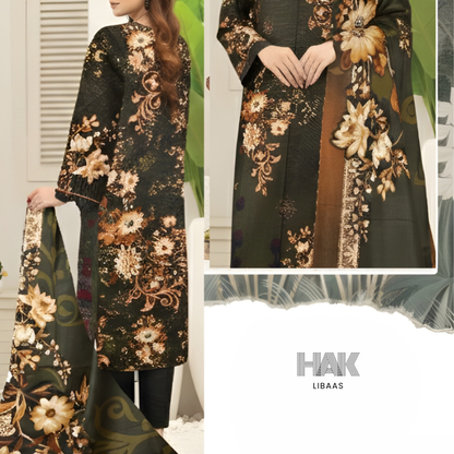 HAK Libaas Digital Printed Khaddar 3-Piece Suit HK-232A