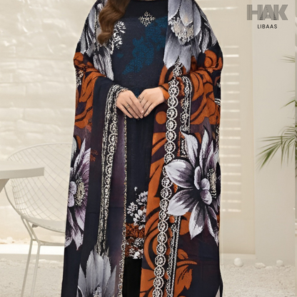 HAK Libaas Digital Printed Khaddar 3-Piece Suit HK-232B