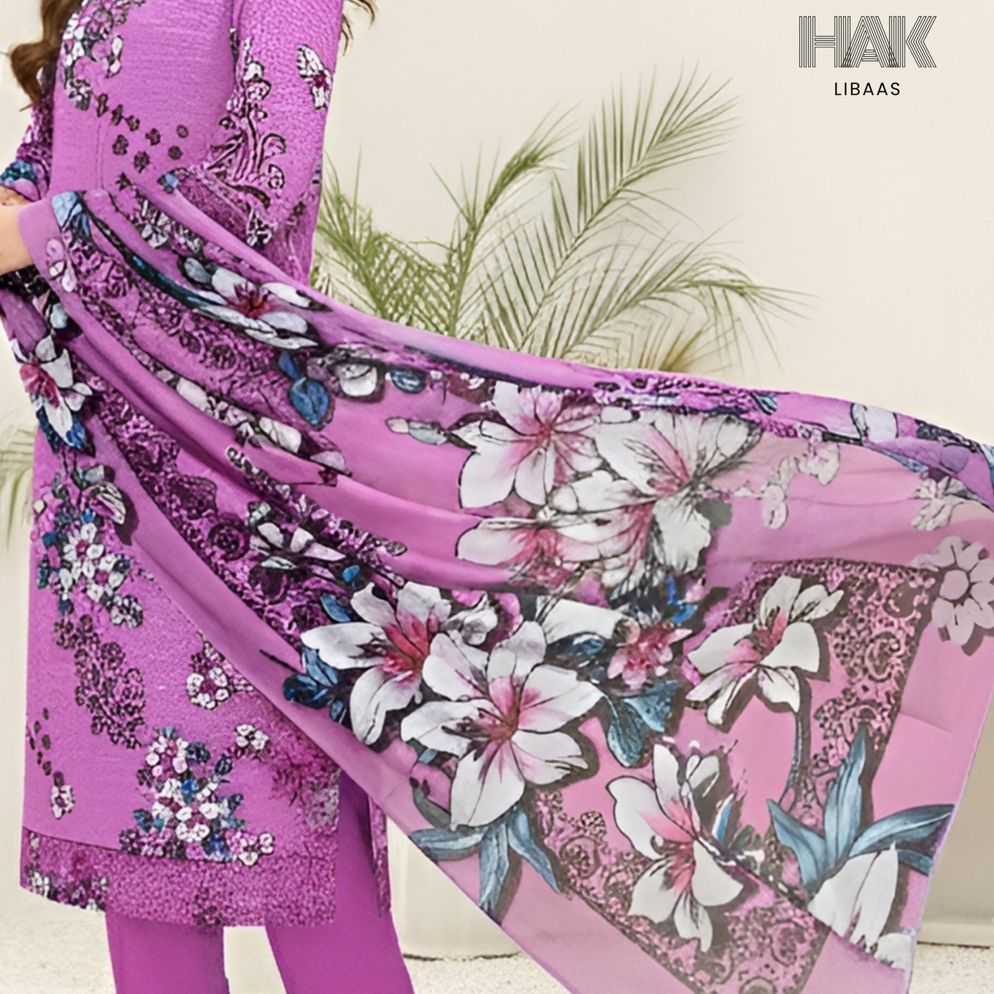HAK Libaas Digital Printed Khaddar 3-Piece Suit HK-232C
