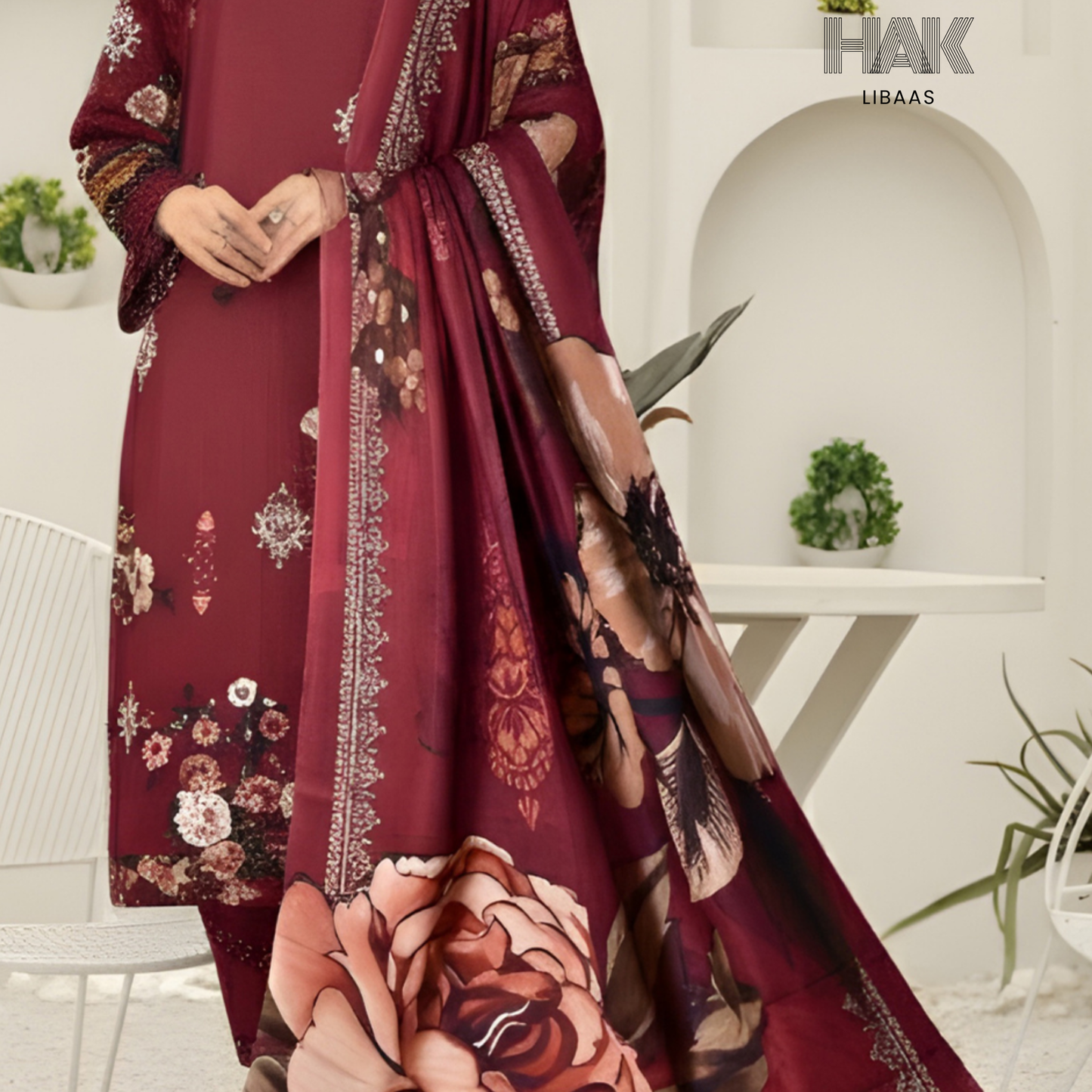 HAK Libaas Digital Printed Khaddar 3-Piece Suit HK-232E