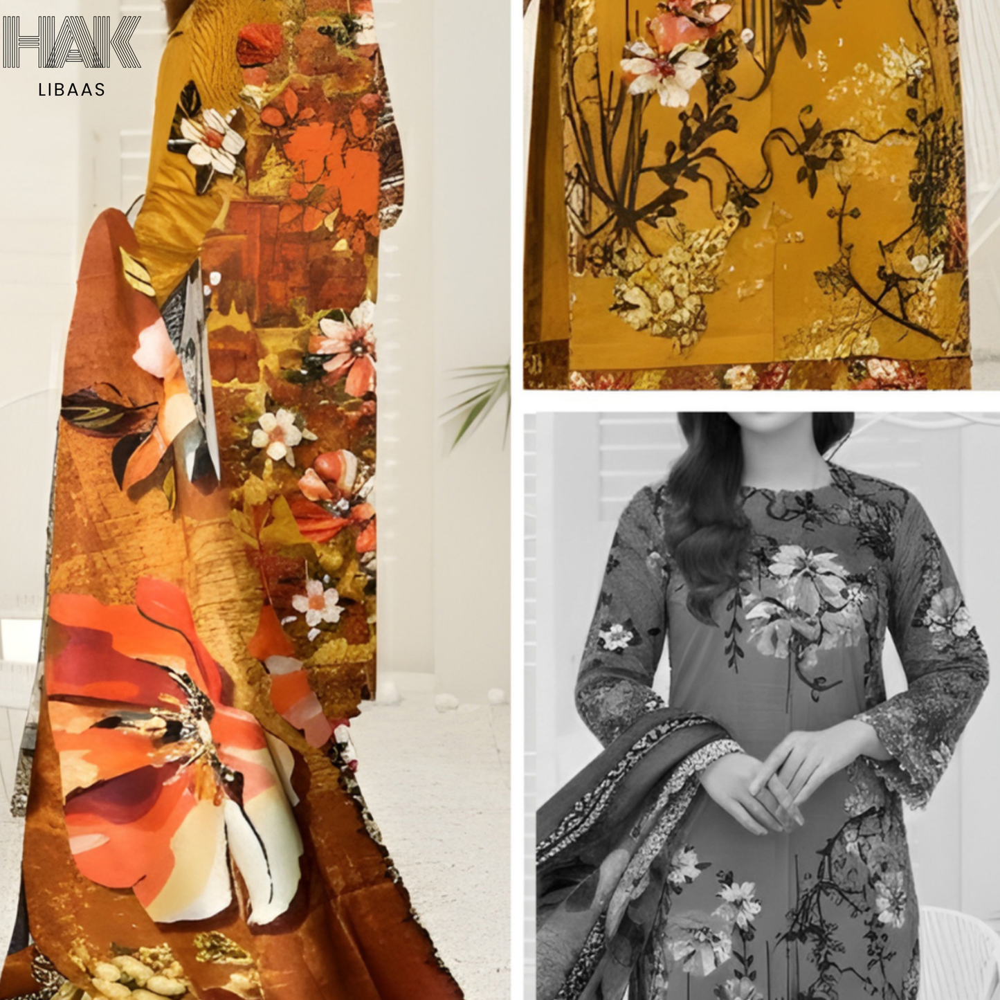 HAK Libaas Digital Printed Khaddar 3-Piece Suit HK-232G