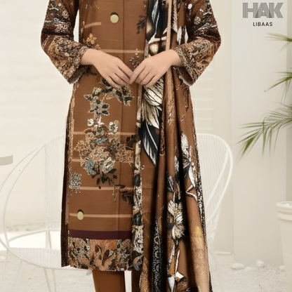HAK Libaas Digital Printed Khaddar 3-Piece Suit HK-232H