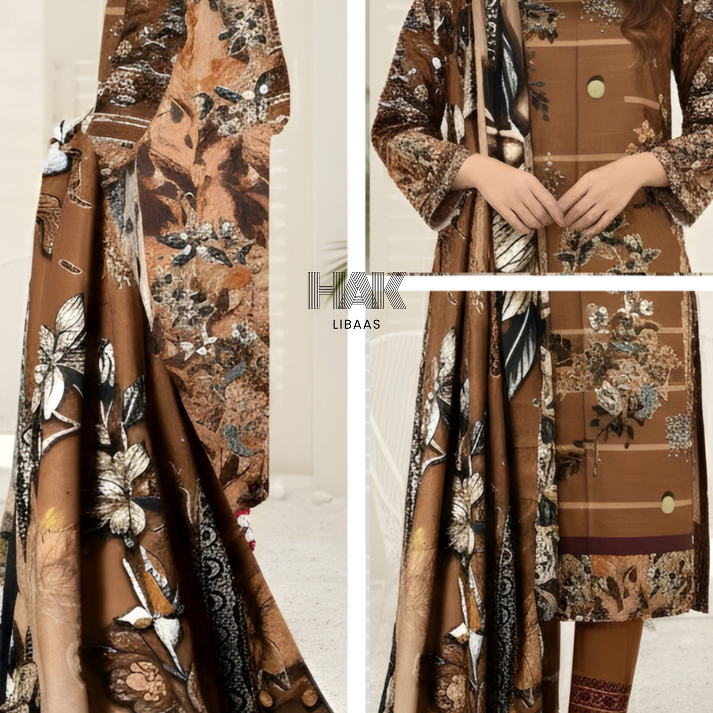 HAK Libaas Digital Printed Khaddar 3-Piece Suit HK-232H