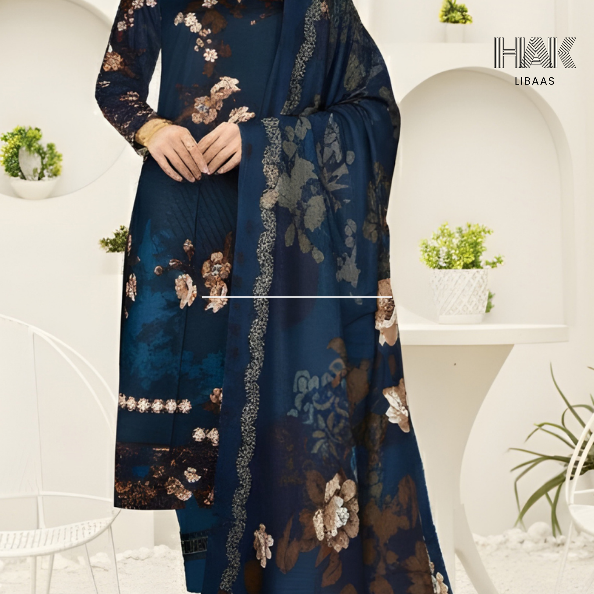 HAK Libaas Digital Printed Khaddar 3-Piece Suit HK-232I