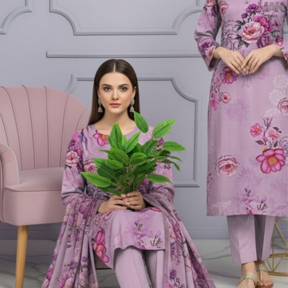 HAK Libaas Cross Slub Lawn Suit with Bamber Chiffon Dupatta HK-238D Pakistan