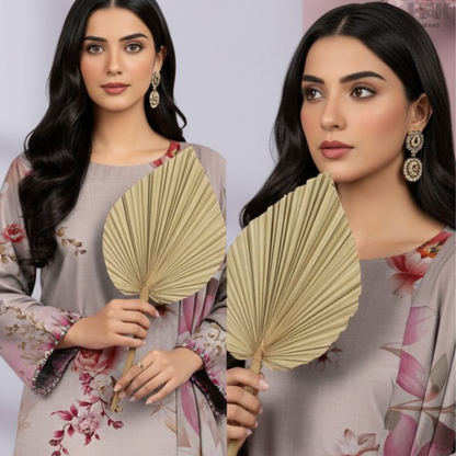 HAK Libaas Cross Slub Lawn Suit with Bamber Chiffon Dupatta HK-238G Pakistan