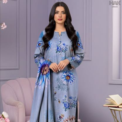 HAK Libaas Cross Slub Lawn Suit with Bamber Chiffon Dupatta HK-238i Pakistan