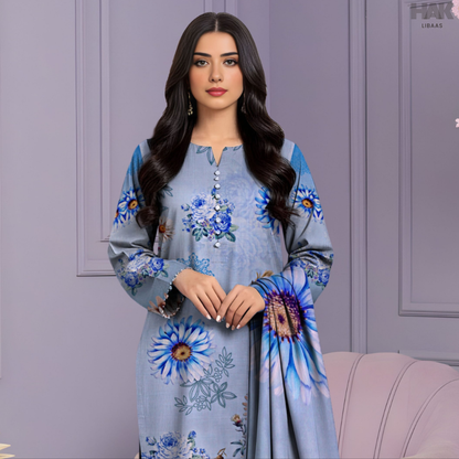 HAK Libaas Cross Slub Lawn Suit with Bamber Chiffon Dupatta HK-238i Pakistan