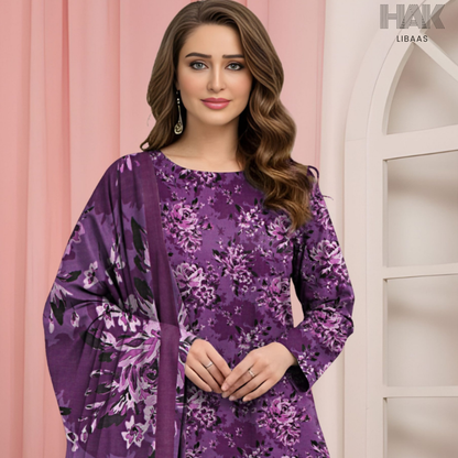 HAK Libaas Digital Printed Lawn Suit with Voile Dupatta HK-237A for Women Pakistan