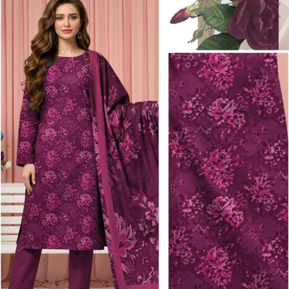 HAK Libaas Digital Printed Lawn Suit with Voile Dupatta HK-237B for Women Pakistan