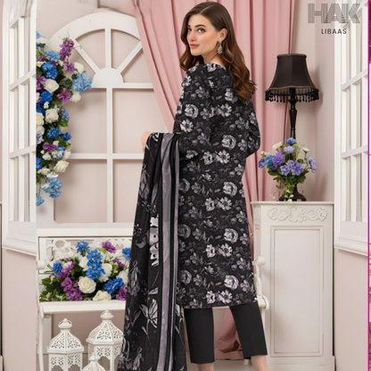HAK Libaas Digital Printed Lawn Suit with Voile Dupatta HK-237F for Women Pakistan