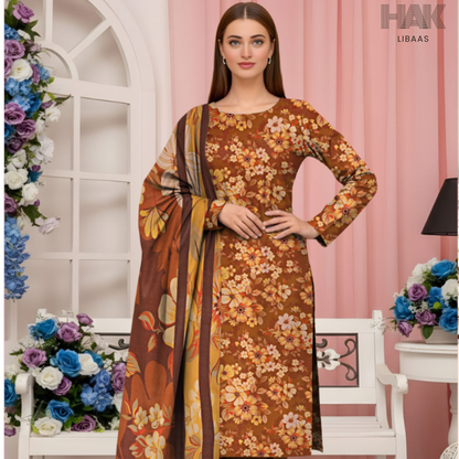 HAK Libaas Digital Printed Lawn Suit with Voile Dupatta HK-237G for Women Pakistan