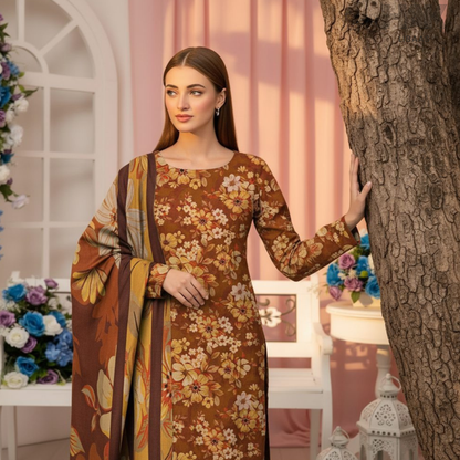 HAK Libaas Digital Printed Lawn Suit with Voile Dupatta HK-237G for Women Pakistan