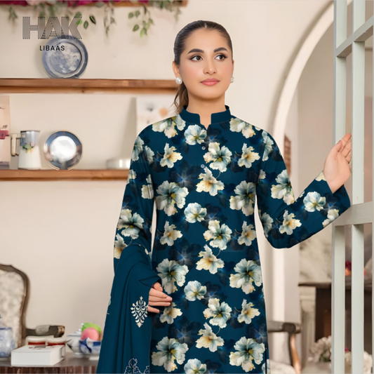 HAK Libaas KA-202A Digital Printed 3 Piece Suit Full Set