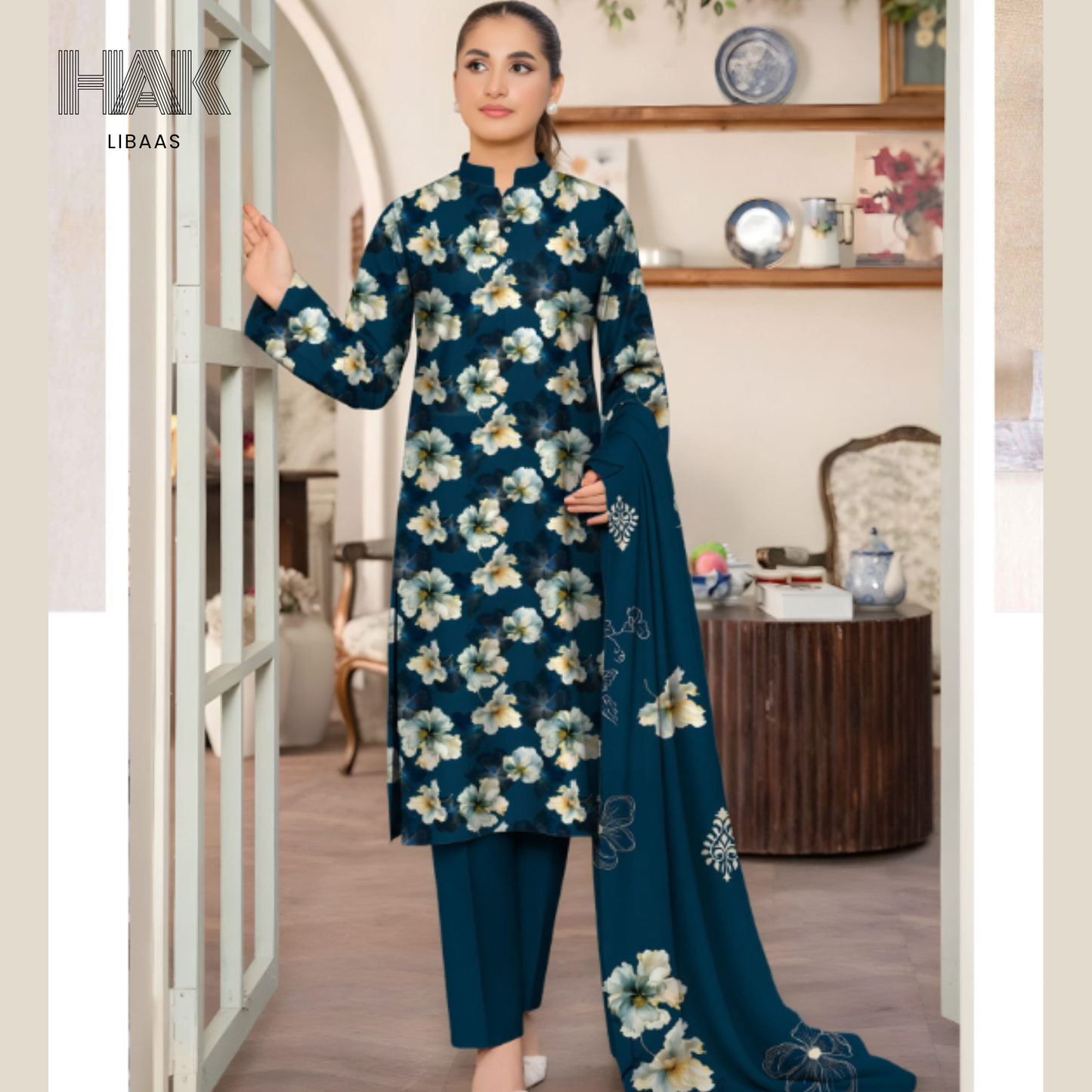 HAK Libaas KA-202A Digital Printed 3 Piece Suit Full Set