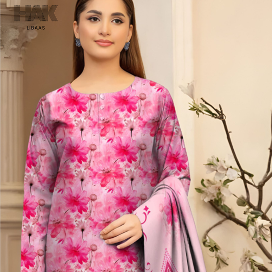 HAK Libaas KA-202C Digital Printed 3 Piece Suit Full Set