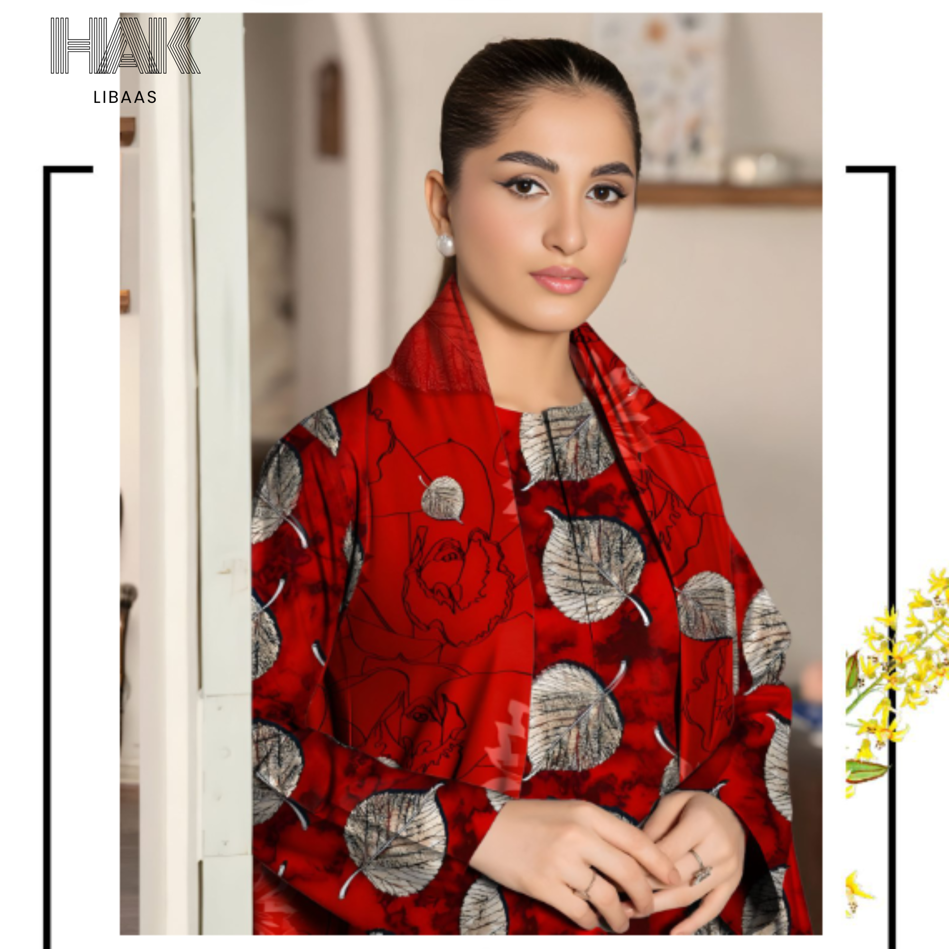 HAK Libaas KA-202D Digital Printed 3 Piece Suit Full Set