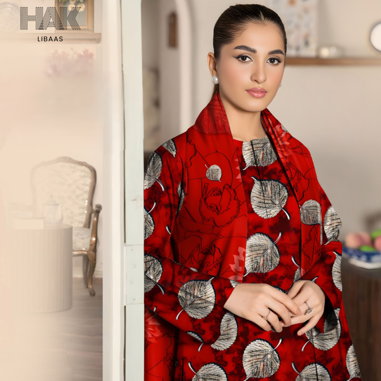 HAK Libaas KA-202D Digital Printed 3 Piece Suit Full Set