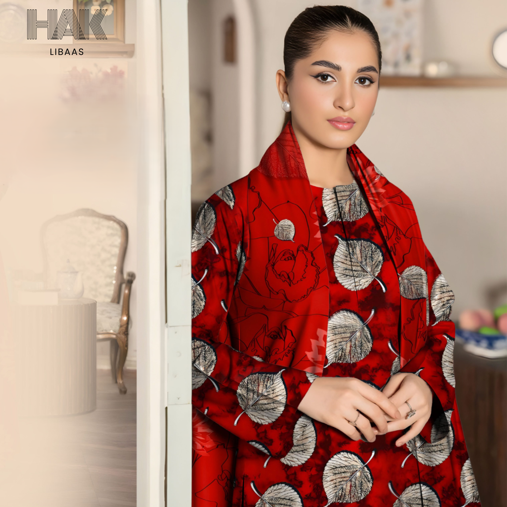 HAK Libaas KA-202D Digital Printed 3 Piece Suit Full Set