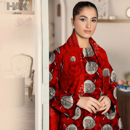 HAK Libaas KA-202D Digital Printed 3 Piece Suit Full Set