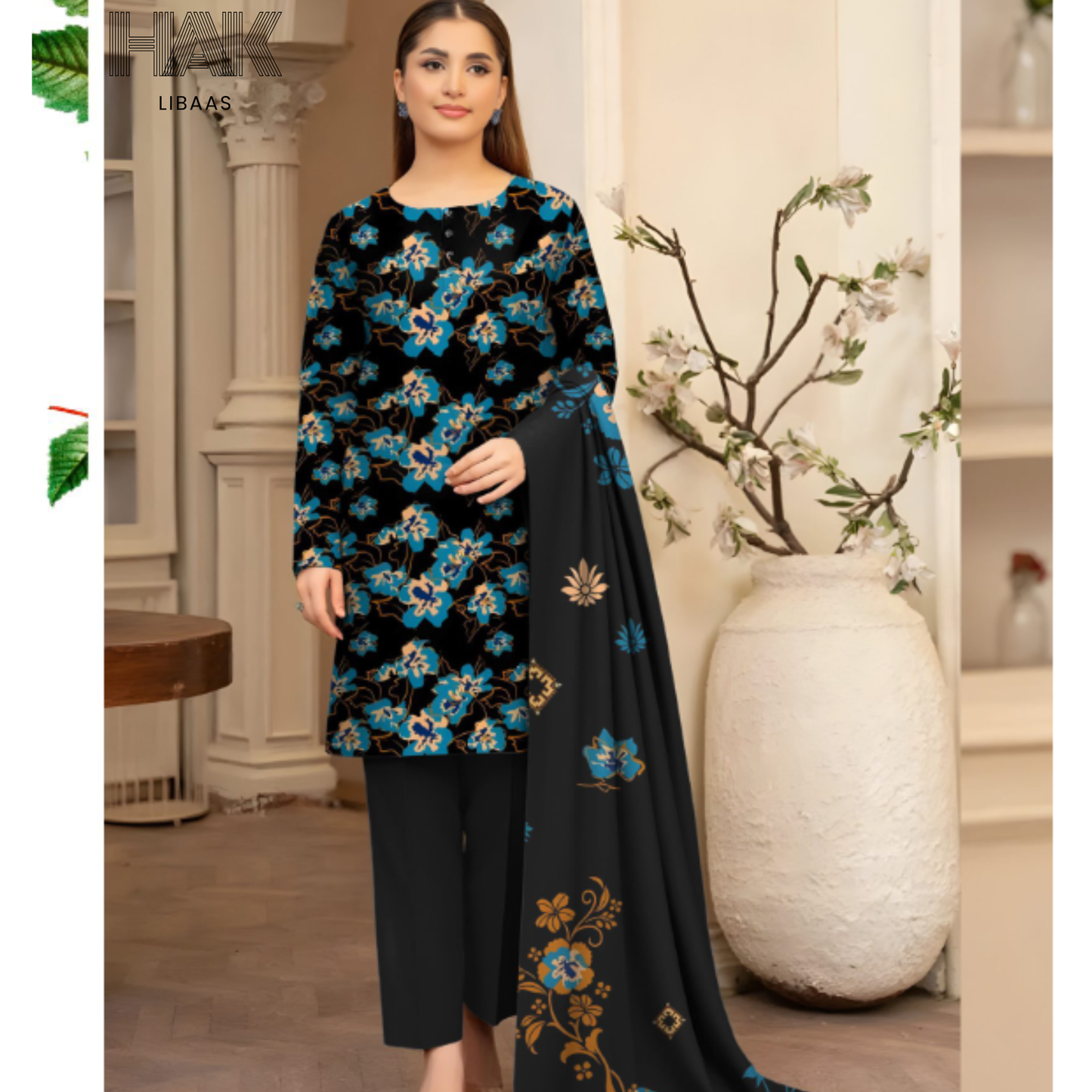 HAK Libaas KA-202F Digital Printed 3 Piece Suit Full Set