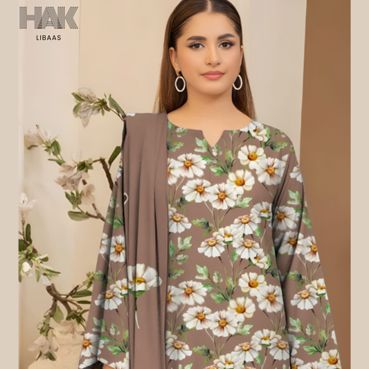 HAK Libaas KA-202G Digital Printed 3 Piece Suit Full Set