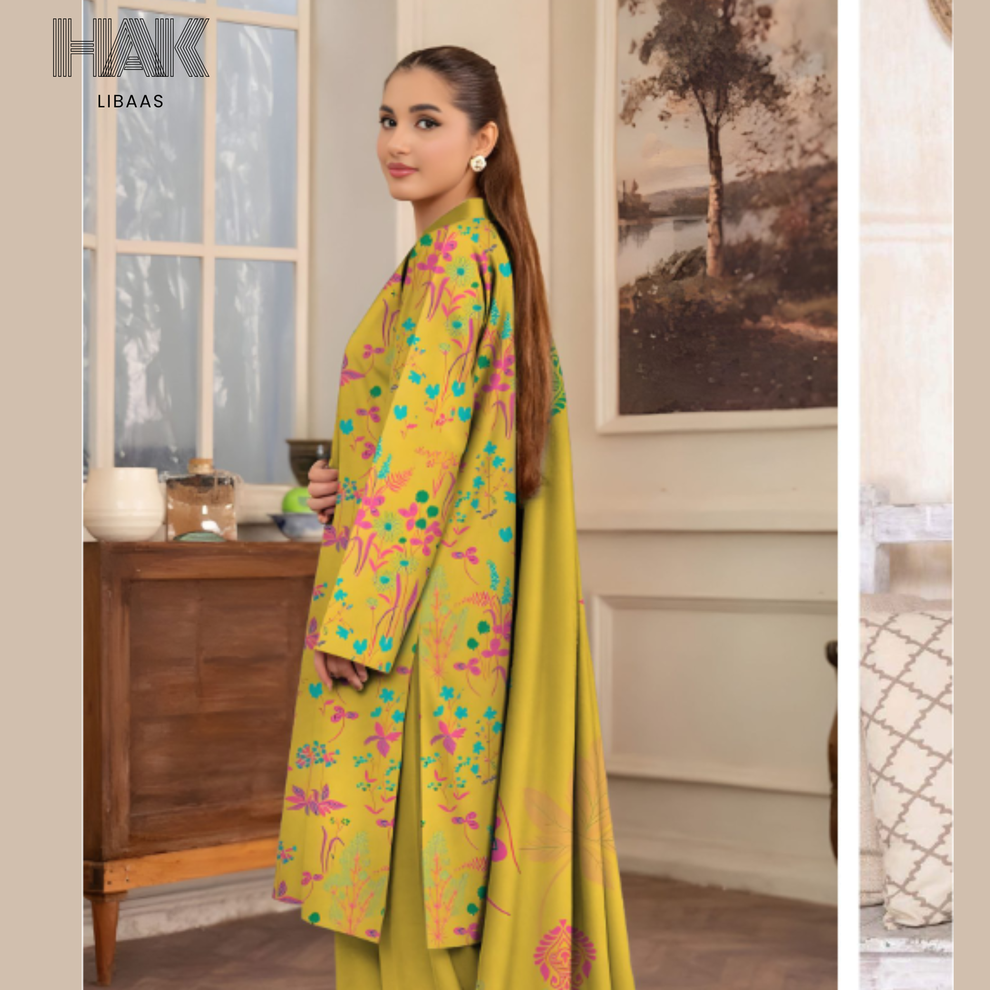 HAK Libaas KA-202H Digital Printed 3 Piece Suit Full Set