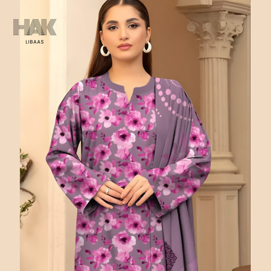 HAK Libaas KA-202J Digital Printed 3 Piece Suit Full Set