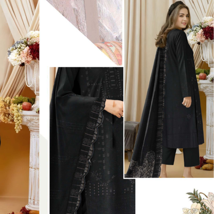 Luxury embroidered Dhanak shawl for winter wear