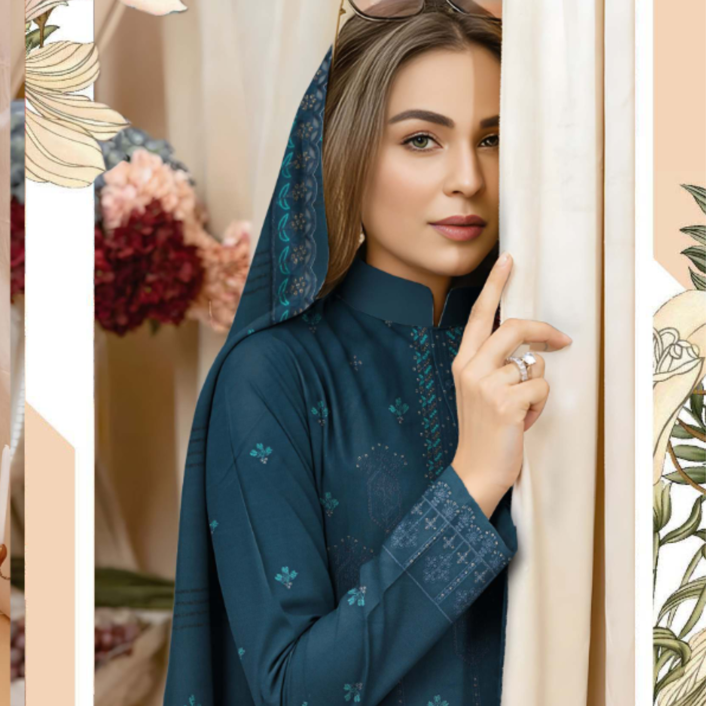 Luxury Embroidered Dhanak 3 Piece Winter Suit NA-07 - HAK Libaas