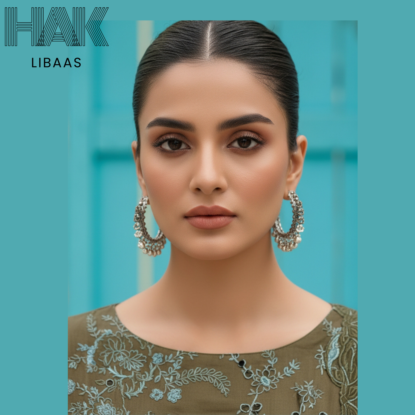 Peach Dhanak Embroidered 3 Piece Suit with Sequence & Laser Cut Lace by HAK Libaas - HF-206F