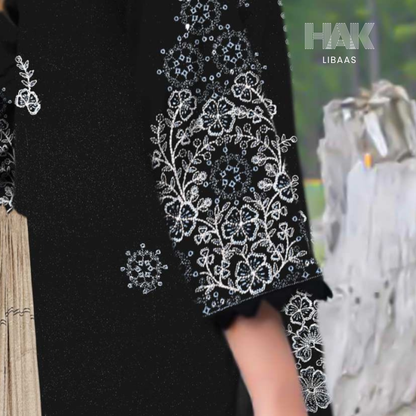 Luxury wool jacquard shawl with embroidered suit – HK-228D