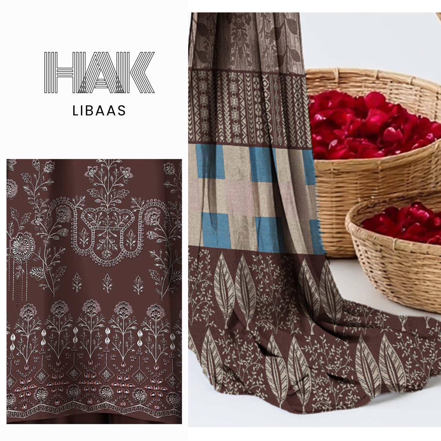 Premium Winter Dhanak Sequence Embroidered Suit – AF-203B by HAK Libaas