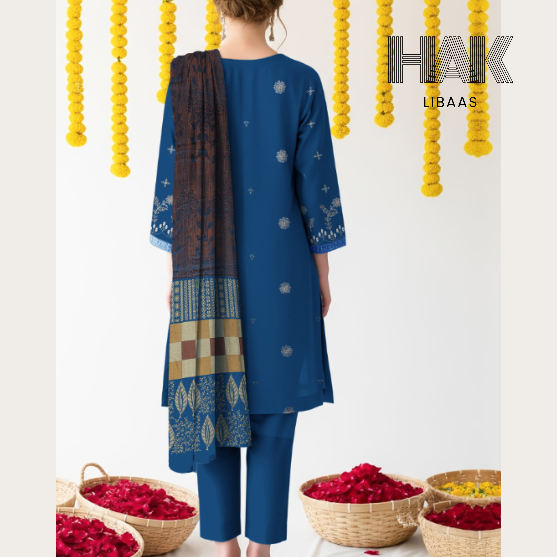 Premium Winter Dhanak Sequence Embroidered Suit – AF-203C by HAK Libaas