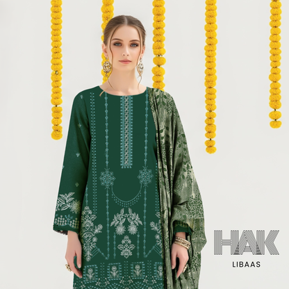 Premium Winter Dhanak Sequence Embroidered Suit – AF-203E