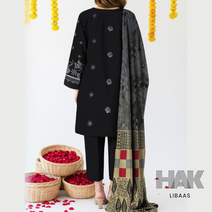 Premium Winter Dhanak Sequence Embroidered Suit – AF-203F by HAK Libaas
