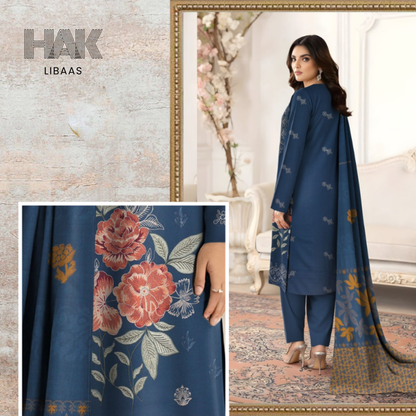 HAK Libaas HK-231C Premium Winter Embroidered 3-Piece Suit for Women