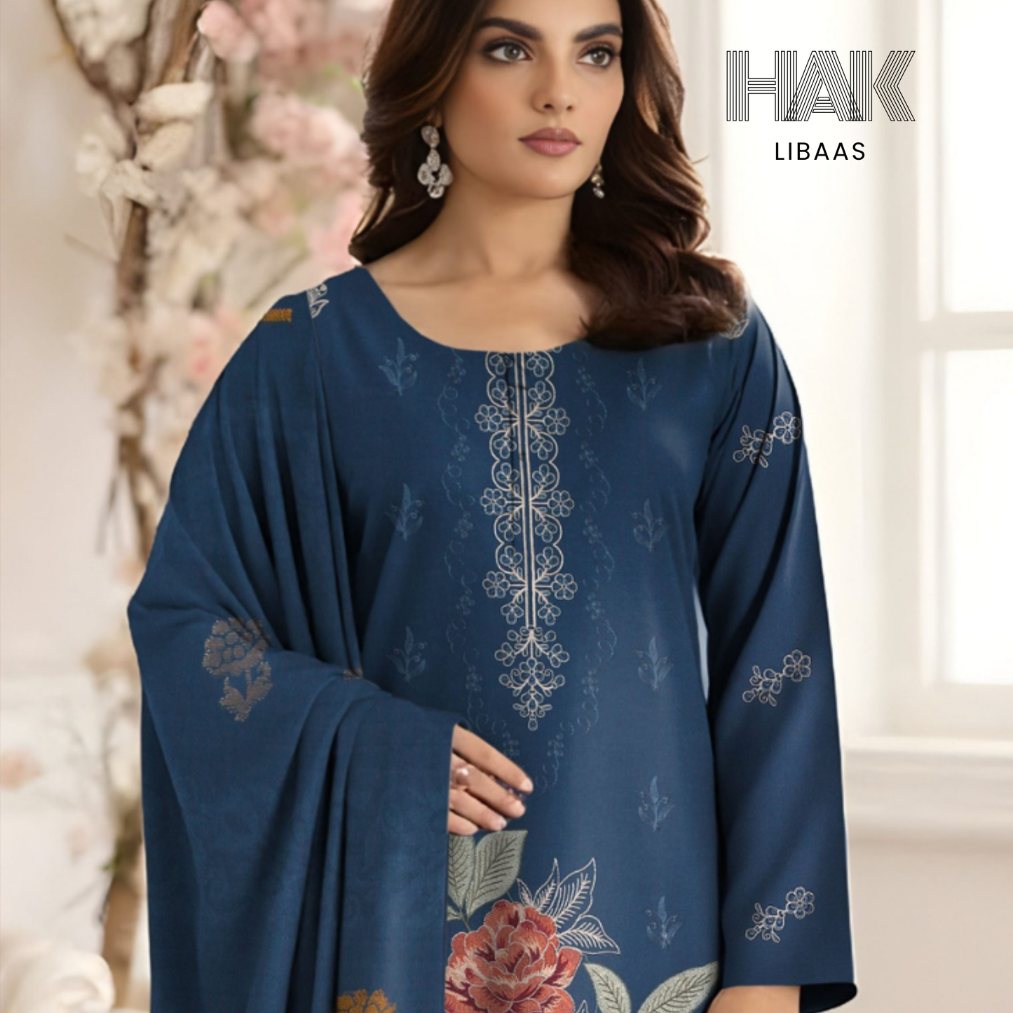 HAK Libaas HK-231C Premium Winter Embroidered 3-Piece Suit for Women