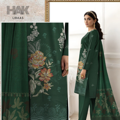 HAK Libaas HK-231D Premium Winter Embroidered 3-Piece Suit for Women