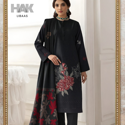 HAK Libaas HK-231E Premium Winter Embroidered 3-Piece Suit for Women