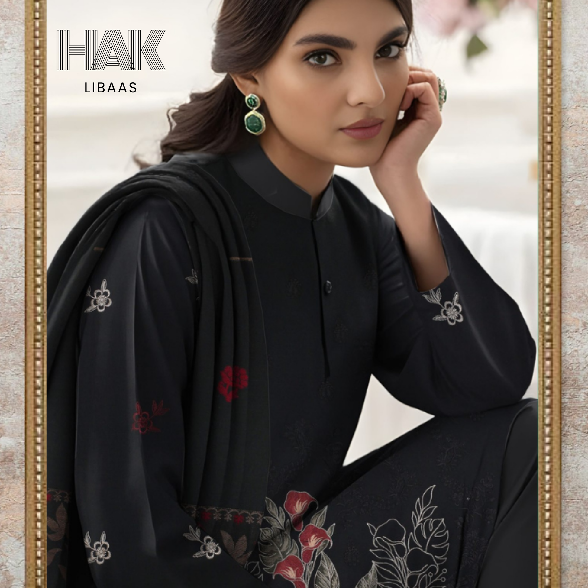 HAK Libaas HK-231E Premium Winter Embroidered 3-Piece Suit for Women