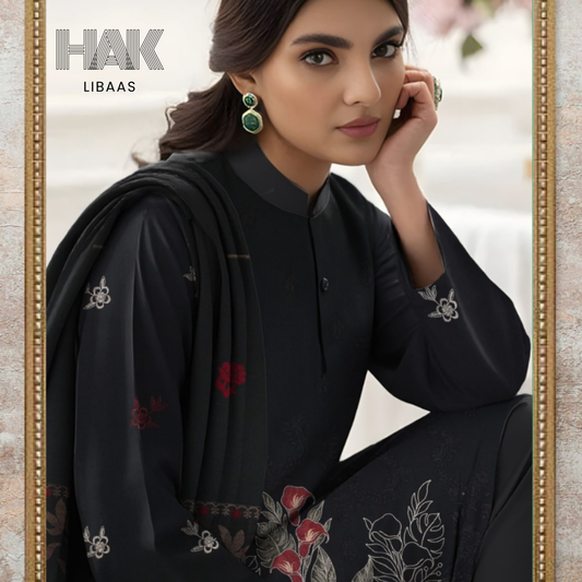 HAK Libaas HK-231E Premium Winter Embroidered 3-Piece Suit for Women