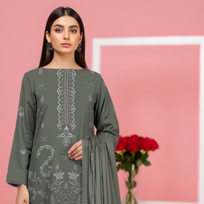 SF-201A – Premium Embroidered Dhanak Suit for Winter by HAK Libaas
