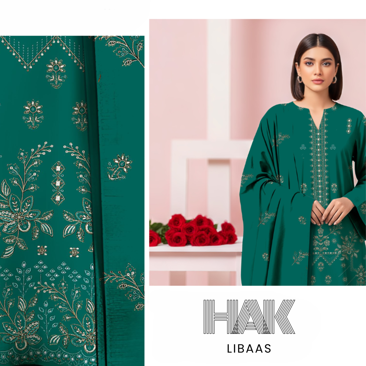 SF-201B – Premium Embroidered Dhanak Suit for Winter by HAK Libaas