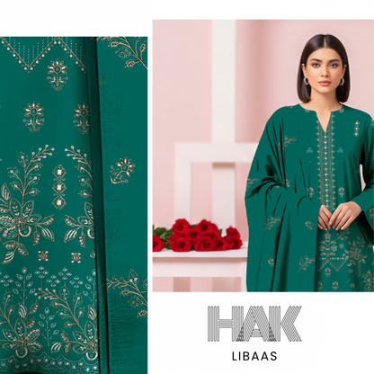SF-201B – Premium Embroidered Dhanak Suit for Winter by HAK Libaas