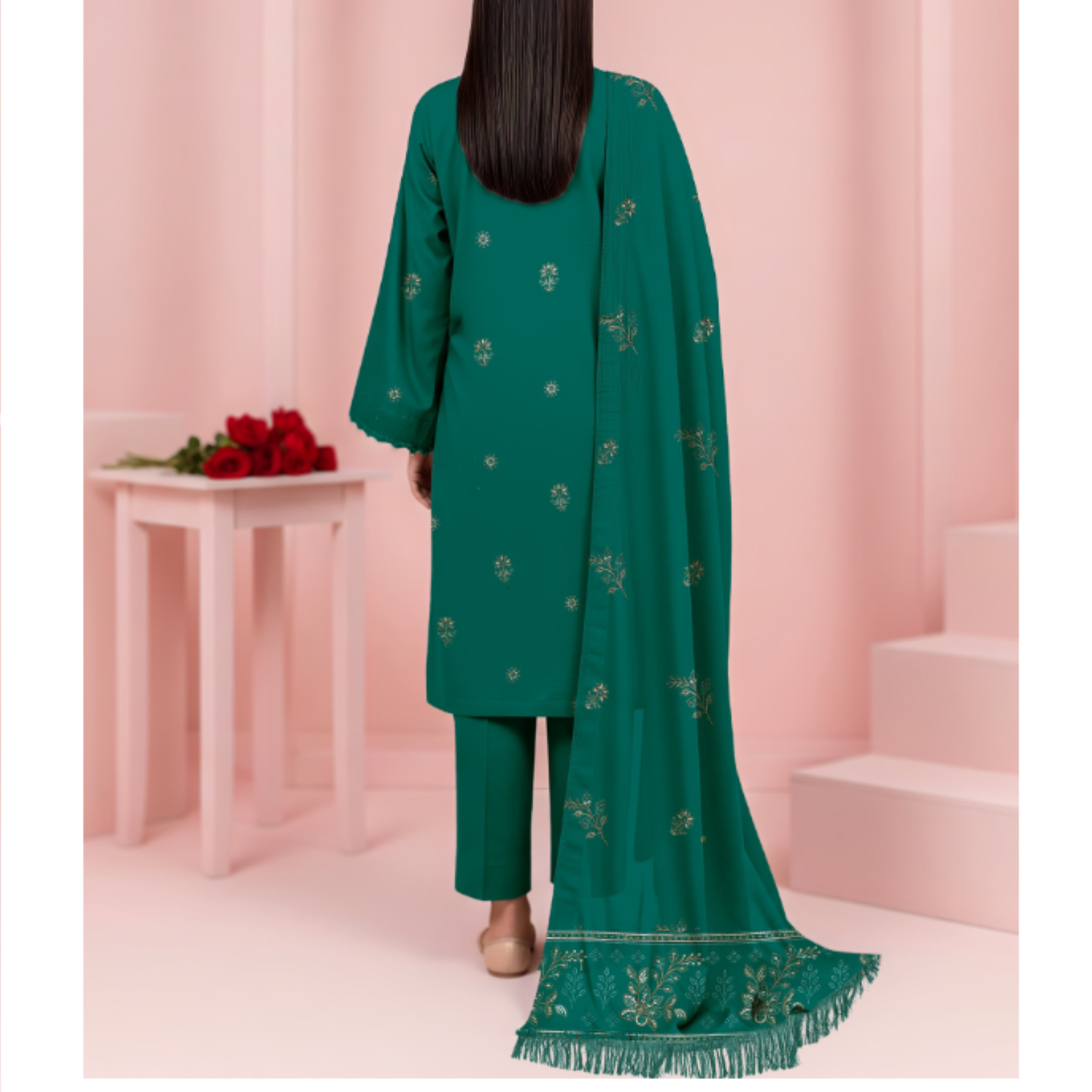 SF-201B – Premium Embroidered Dhanak Suit for Winter by HAK Libaas