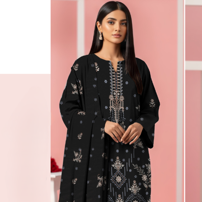 SF-201C – Premium Embroidered Dhanak Suit for Winter by HAK Libaas